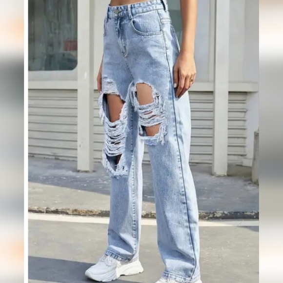 90's Boyfriend High Waist Button Fly Deconstructed Size 0 - Picture 12 of 12